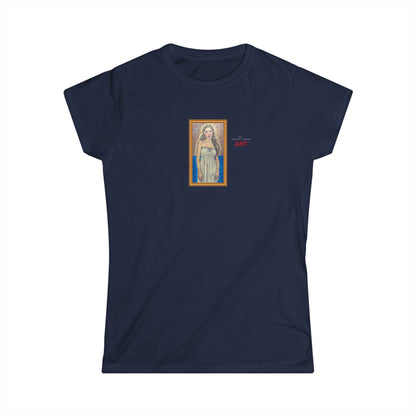 Women's Softstyle Tee - Motiv: Front, Marie, Goldrahmen, H 14 cm