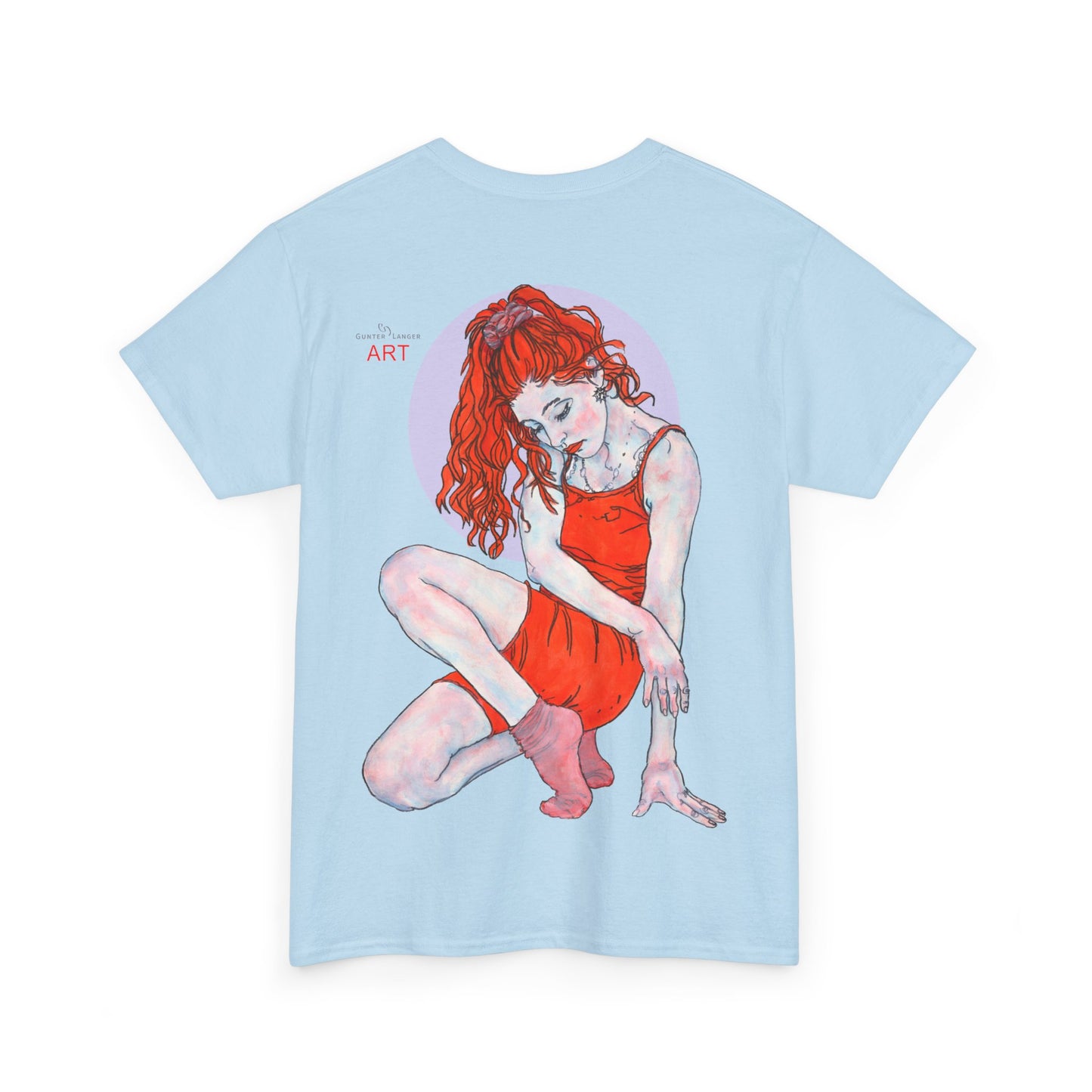 Unisex Heavy Cotton Tee - Motiv:  Front Julia, Ausschnitt & Rückseite Julia, H 49 cm, Aura, N-Label
