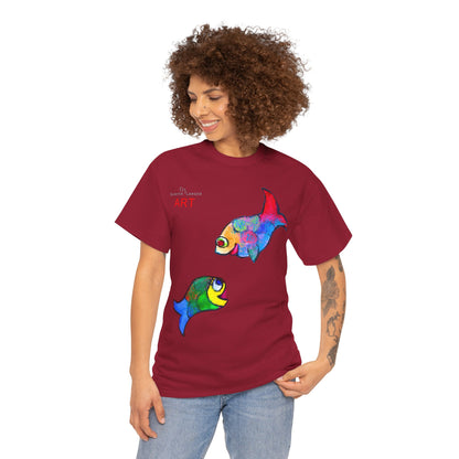 Unisex Heavy Cotton Tee - Motiv: Front Zwei Fische zueinander