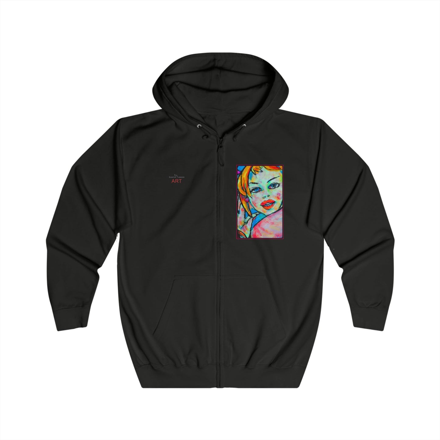 Unisex Full Zip Hoodie - Motiv: Frontseite Sophia & Rückseite Party