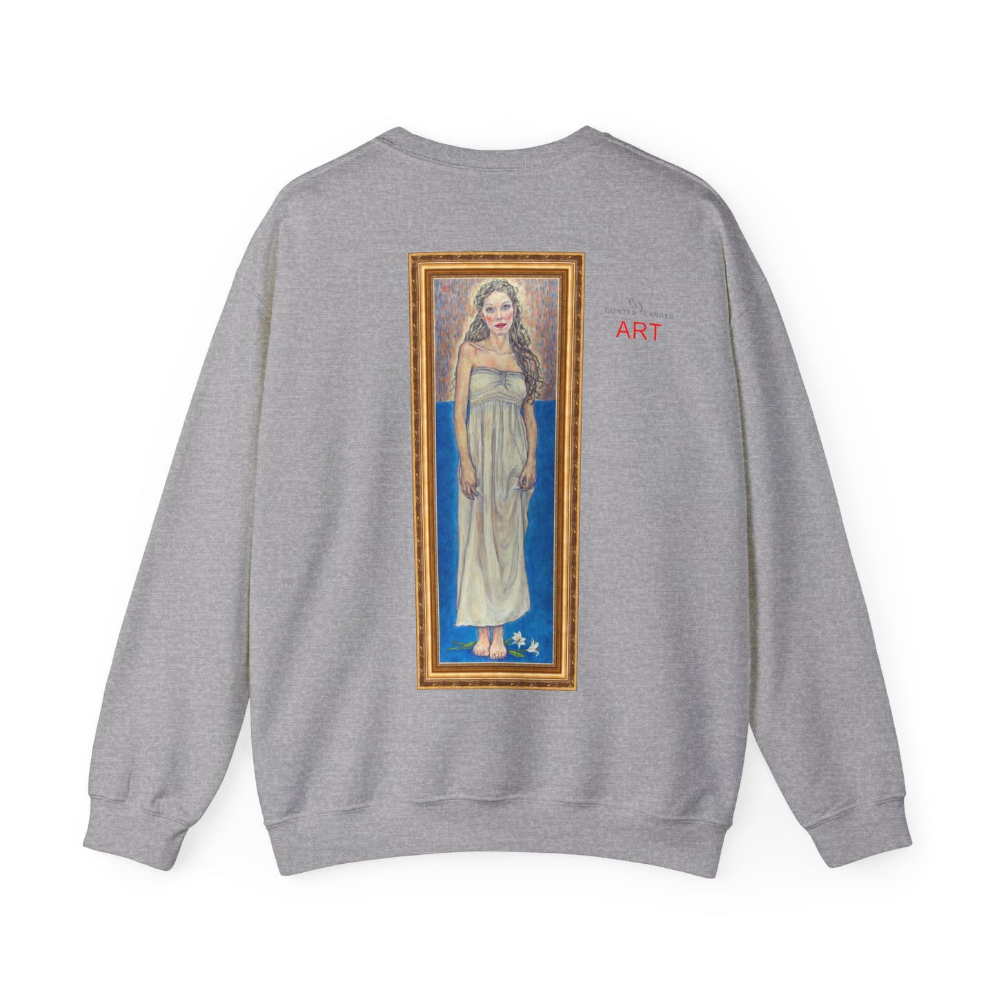 Unisex Heavy Blend™ Crewneck Sweatshirt - Motiv:  Front Marie (halb, gerahmt) & Rückseite Marie (gerahmt)