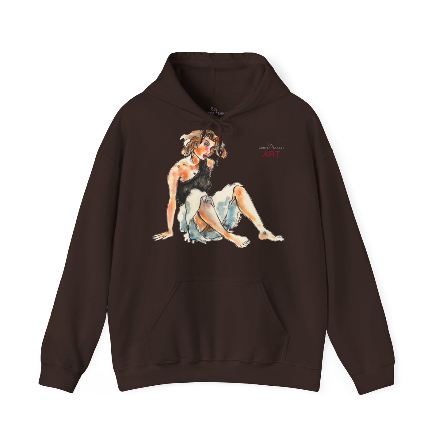 Unisex Heavy Blend™ Hooded Sweatshirt - Motiv Frontseite "Rosa", H 28 cm & Rückseite "Rosa", H 34 cm