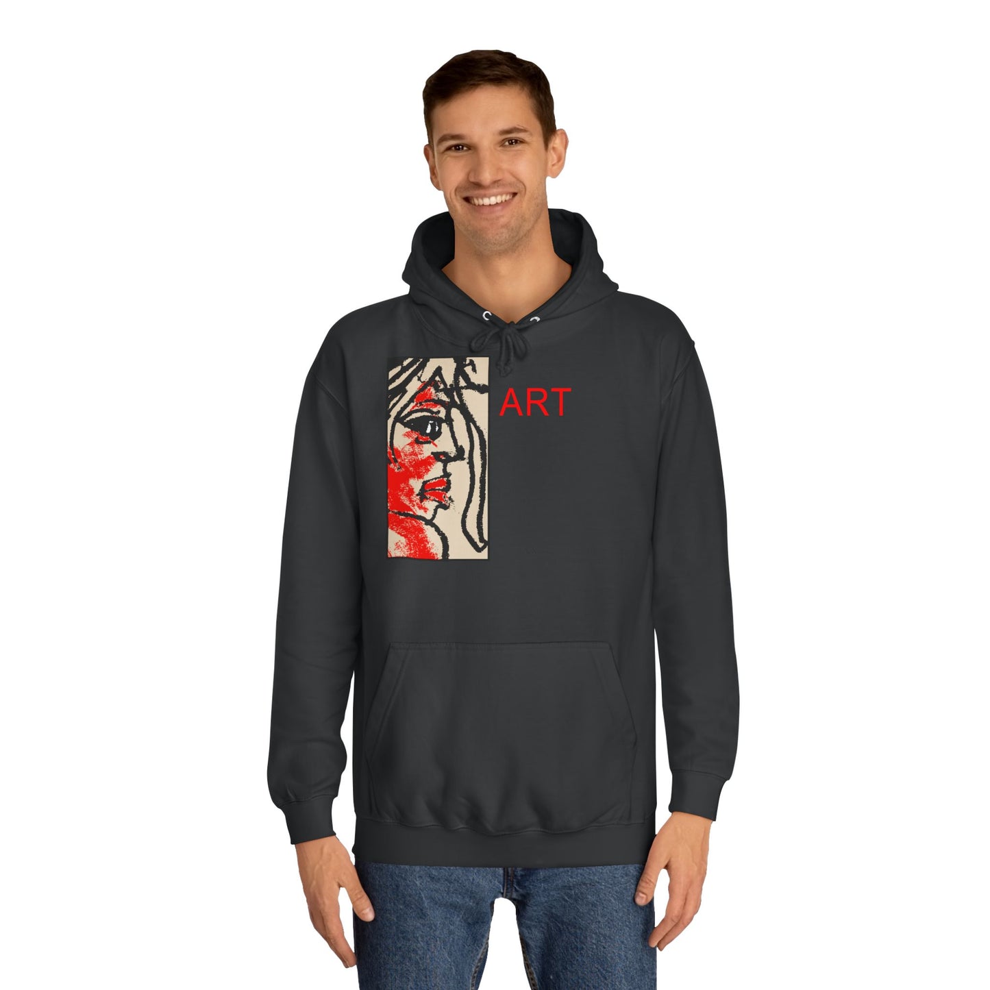 Unisex College Hoodie - Motiv: Front Ria (Ausschnitt) & Rückseite Ria,  H48,5 cm