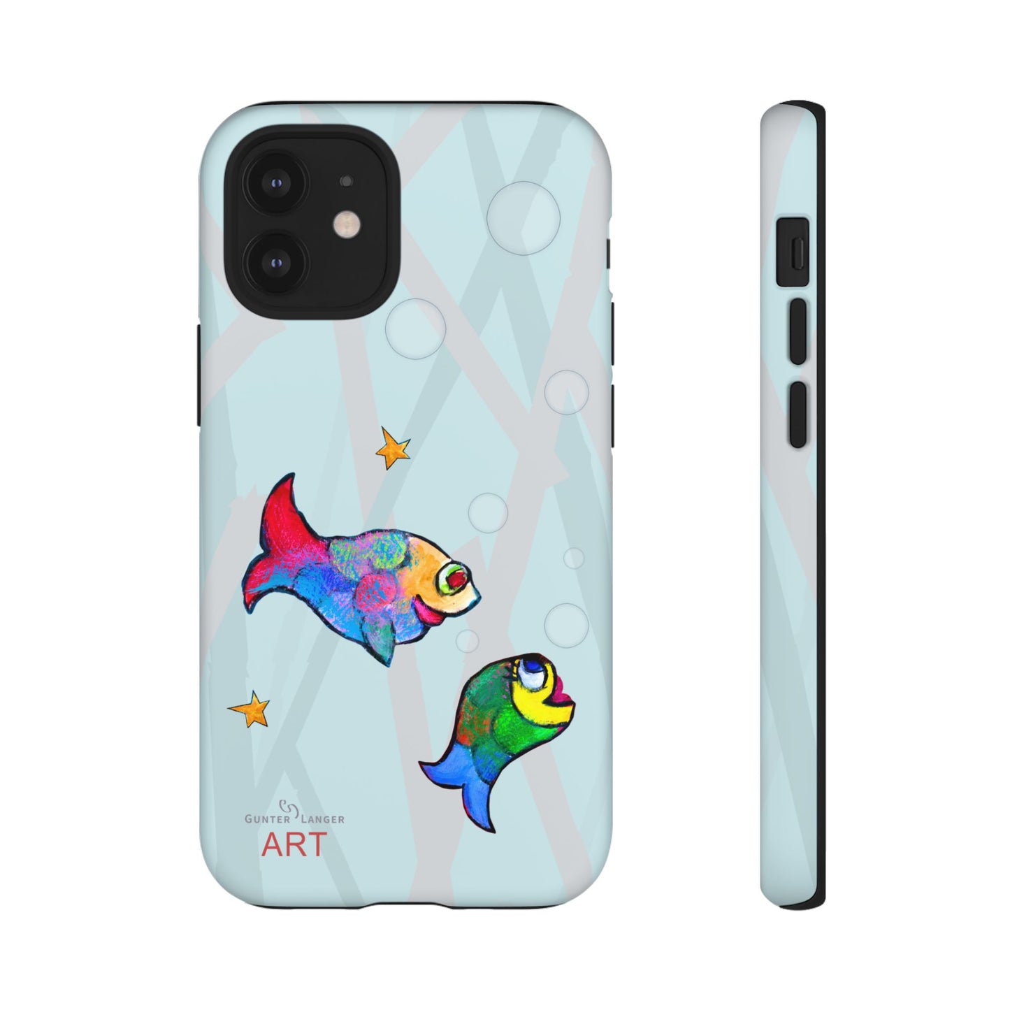 Tough Cases - iPhone - Motiv: "Fische", Mikado blau