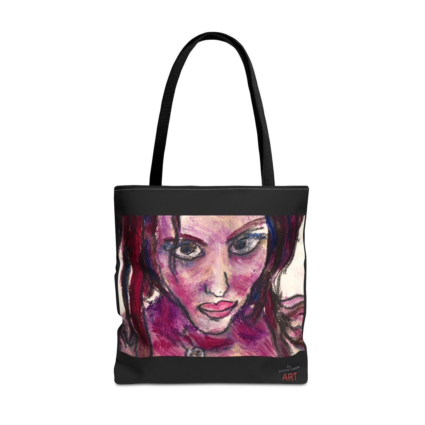 Tote Bag (AOP) - Motiv: Front Lola & Rückseite Lola, Schwarz
