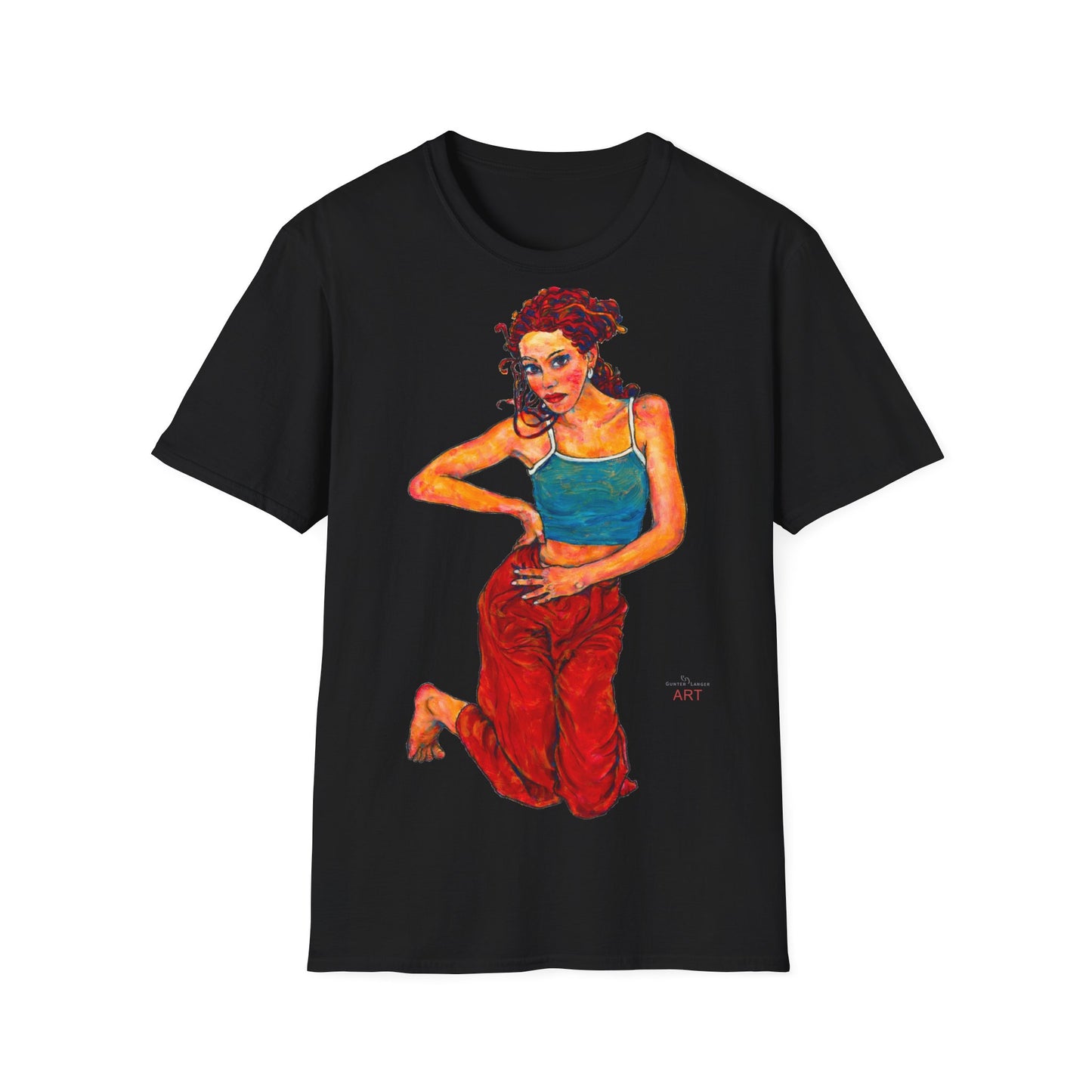 Unisex Softstyle T-Shirt - Motiv: Front Lea, H 49 cm