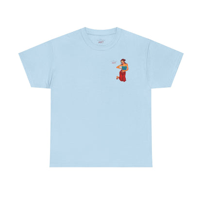 Unisex Heavy Cotton Tee - Motiv: Front, Lea, H 13cm & Rückseite, Lea A02, Ranken, 40 cm, Neck Label