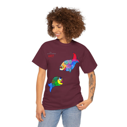 Unisex Heavy Cotton Tee - Motiv: Front Zwei Fische zueinander