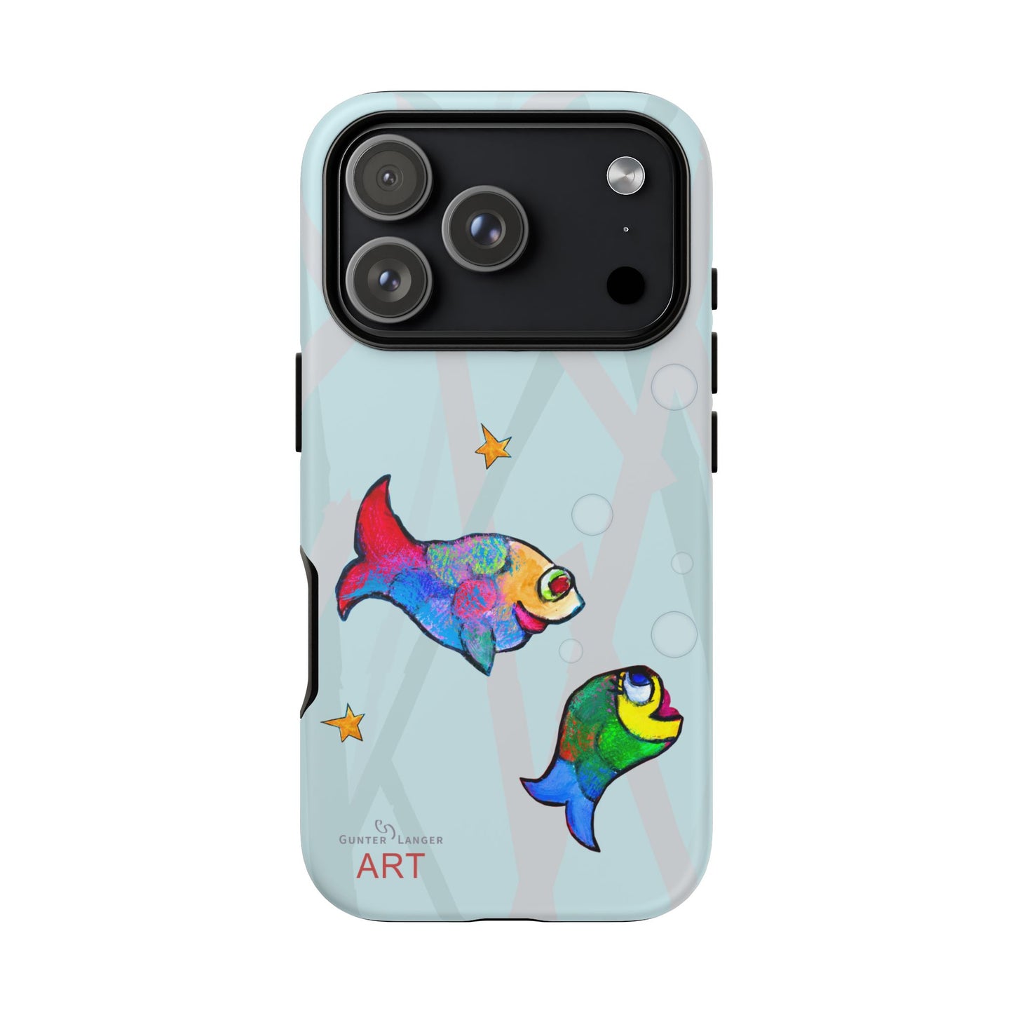 Tough Cases - iPhone - Motiv: "Fische", Mikado blau