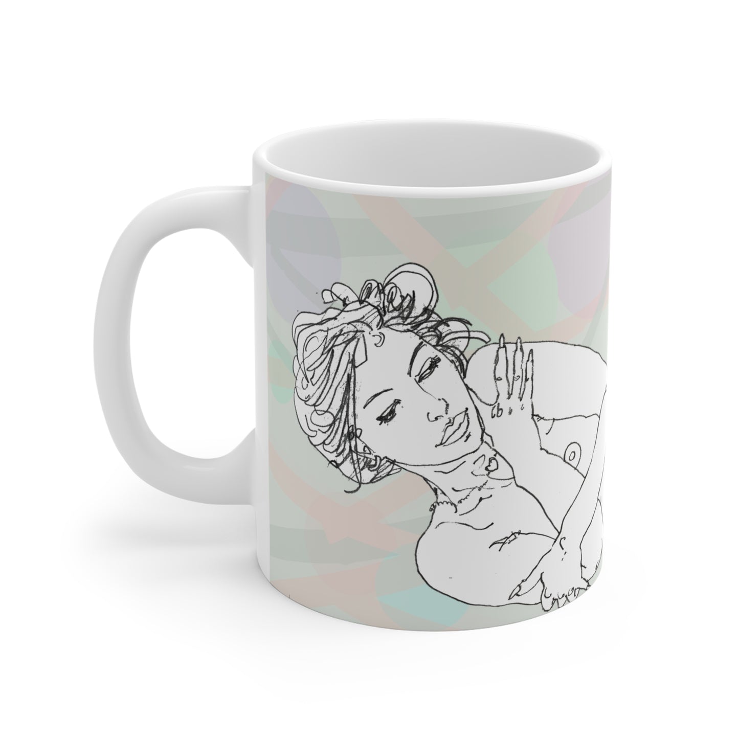 Ceramic Mug (EU) - Motiv: Leonie, Mikado, Farbkreise