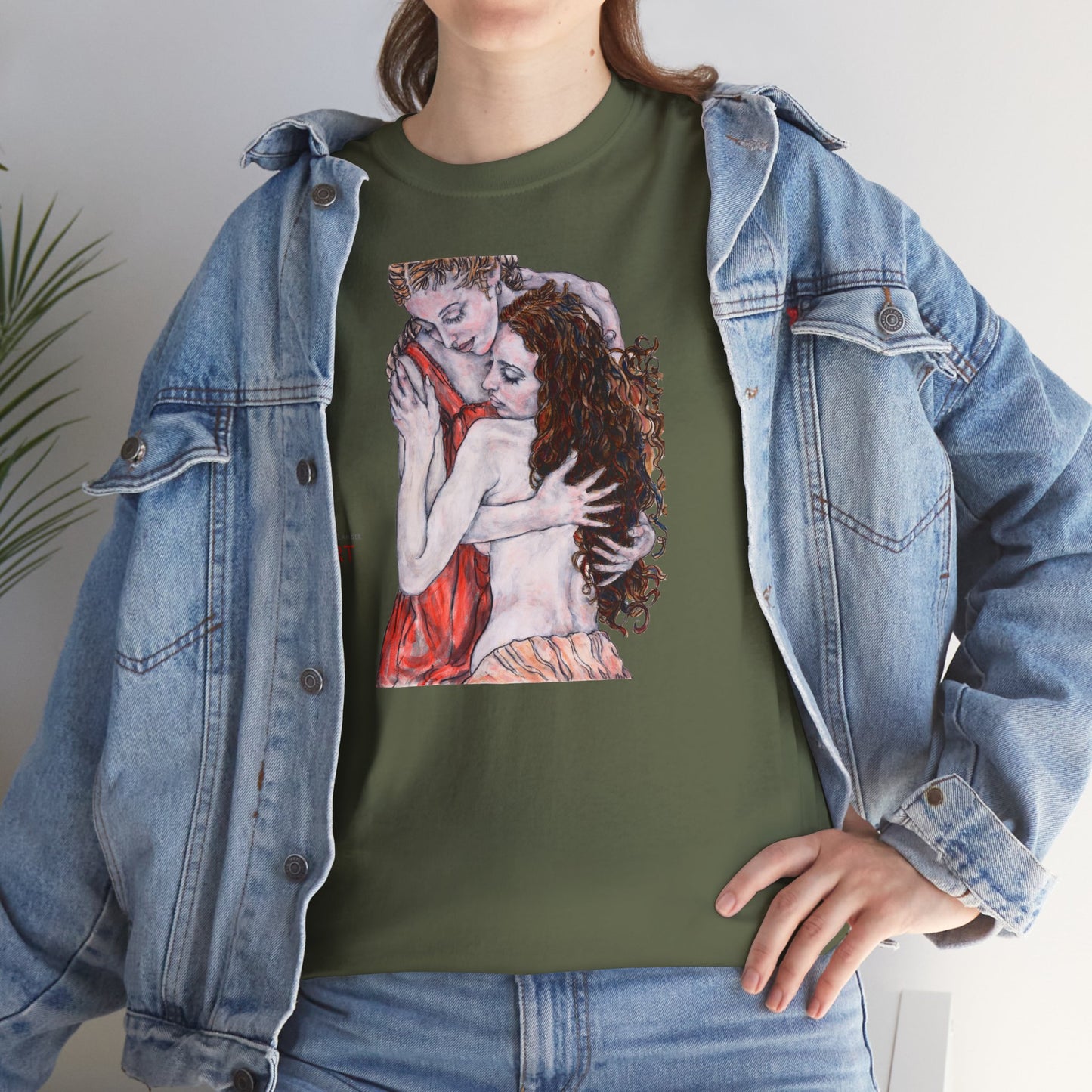 Unisex Heavy Cotton Tee - Mutter und Tochter - Motiv: Front  Bei dir,   H 30 cm