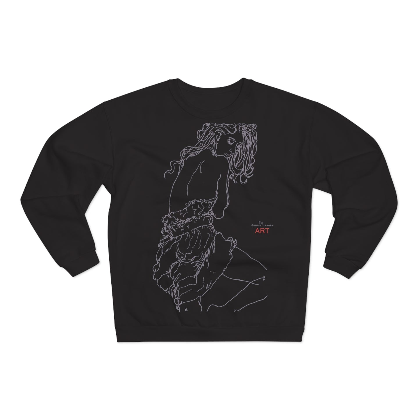 Unisex Sweatshirt - Motiv: Front Giselle H49 cm & Rückseite Giselle,  H49 cm (grau)