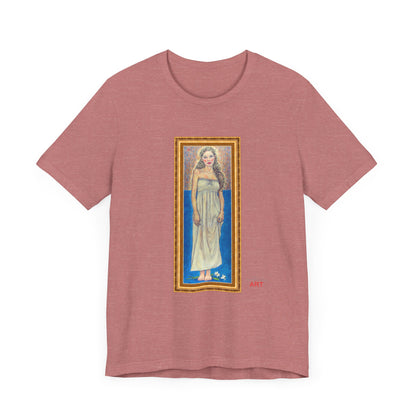 Unisex Jersey Short Sleeve Tee - Motiv: Front Marie, H 35,5 cm Goldrahmen