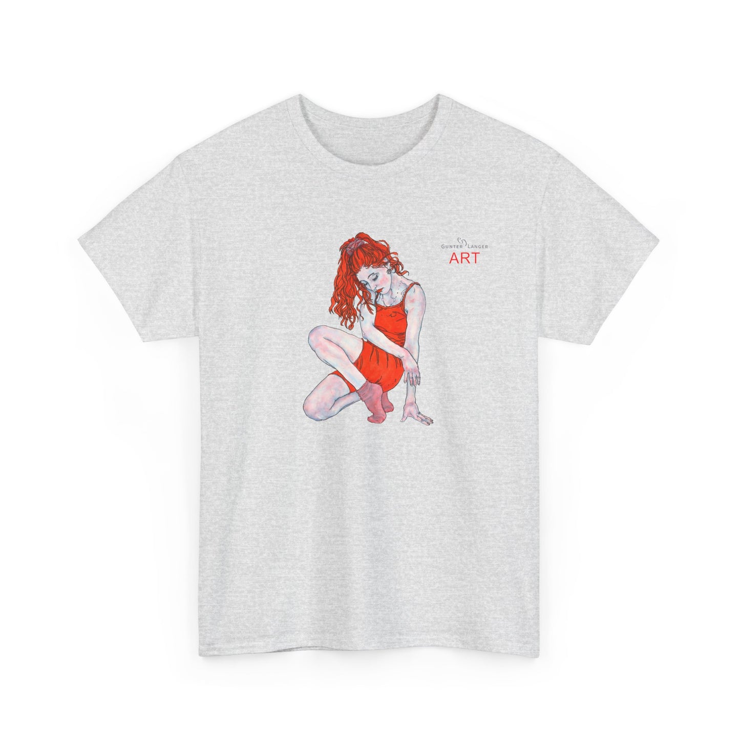 Unisex Heavy Cotton Tee - Motiv:  Front Julia, H25 cm & Rückseite Julia, H 49 cm
