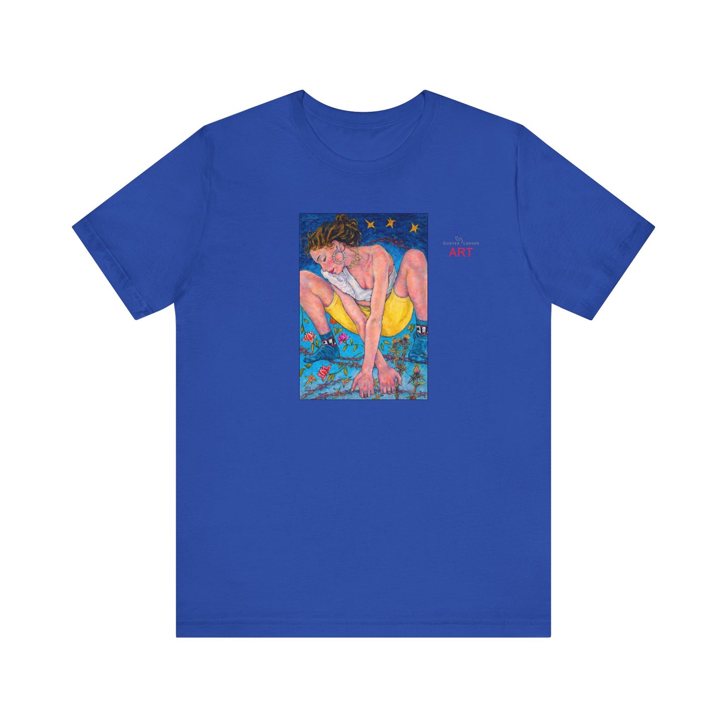 Unisex Jersey Short Sleeve Tee - Motiv: Front Alva, H 26 cm & Rückseite Alva, H 41 cm