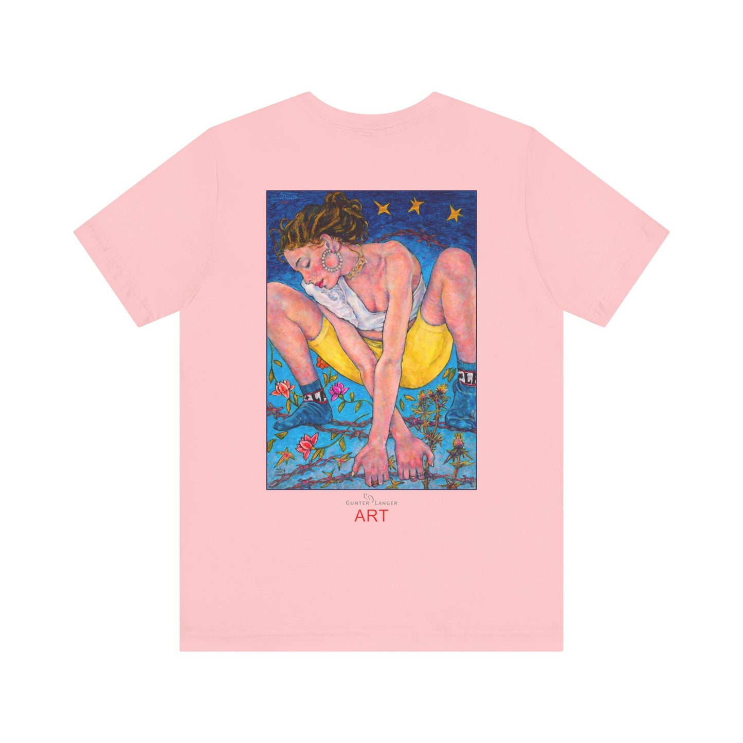 Unisex Jersey Short Sleeve Tee - Motiv: Front Alva, H 26 cm & Rückseite Alva, H 41 cm