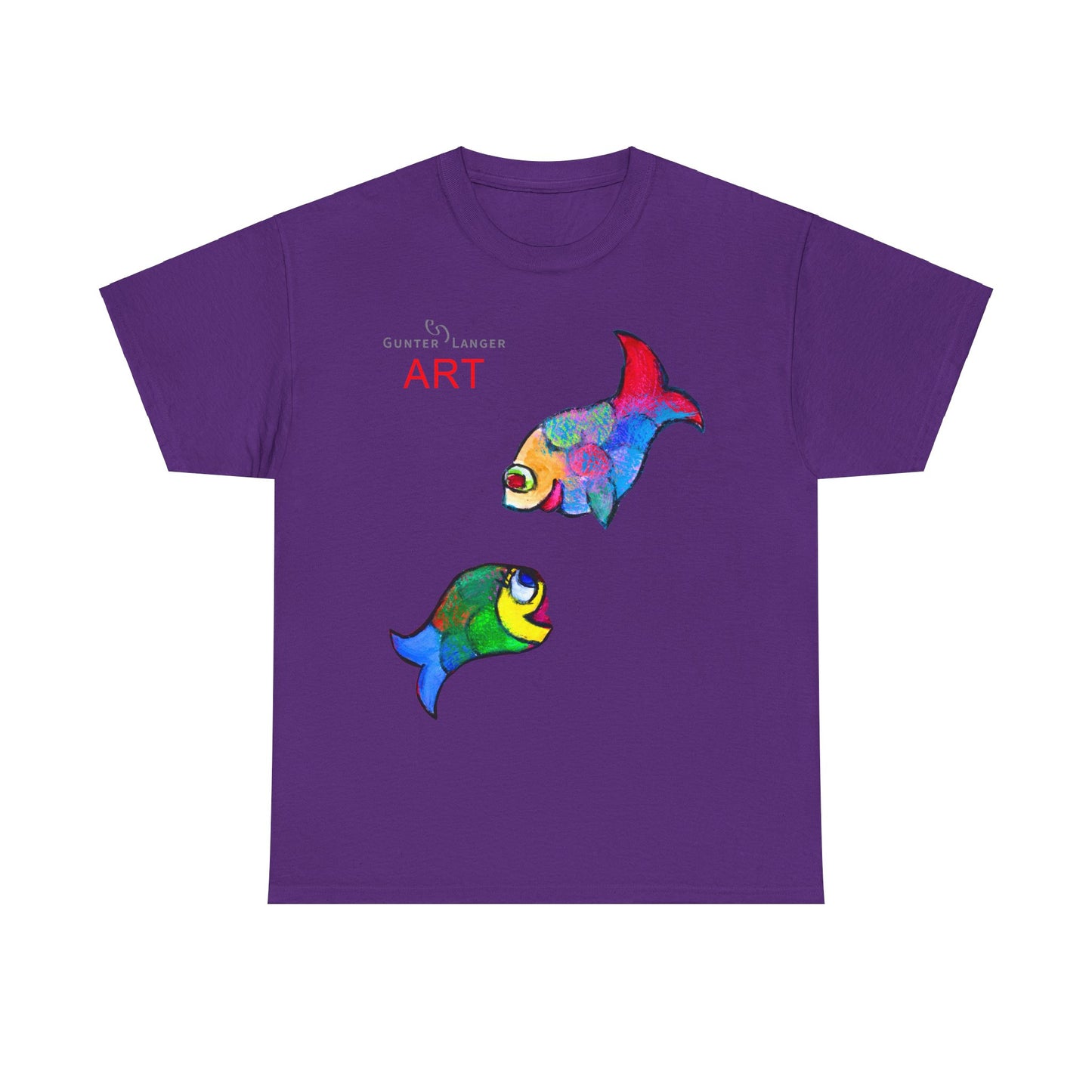 Unisex Heavy Cotton Tee - Motiv: Front Zwei Fische zueinander