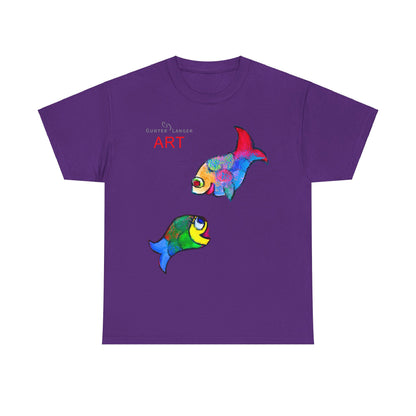Unisex Heavy Cotton Tee - Motiv: Front Zwei Fische zueinander