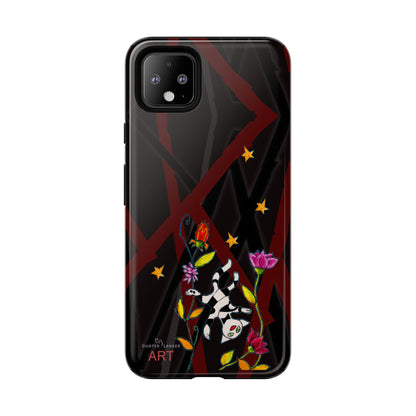 Tough Cases - Google Pixel - Samsung Galaxy - Motiv: Katze schwebt und Ranken, H 7,73 cm, Mikado3