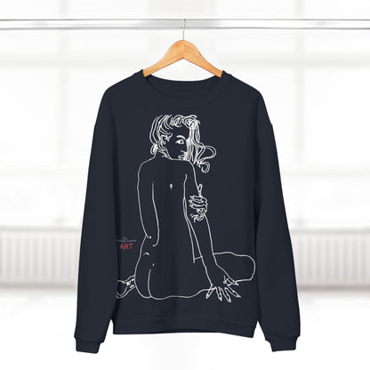 Unisex Crew Neck Sweatshirt (EU) - Motiv: Front Emilia & Rückseite Emilia, (Weiß) H 48 cm