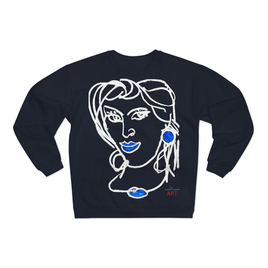 Unisex Crew Neck Sweatshirt (EU) - Motiv: Front Rita & Rückseite Rita, (weiß) H 49 cm