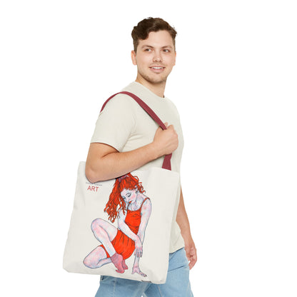 Tote Bag (AOP) - Motiv: Front Julia & Rückseite Julia 41,44cm Beige