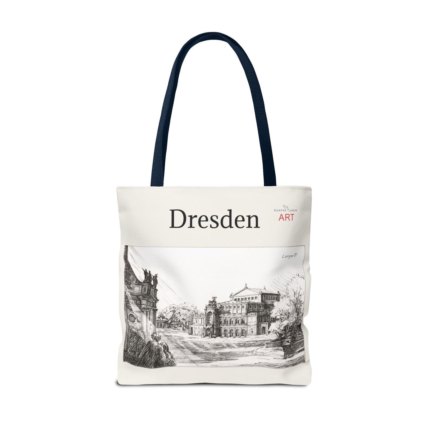 Tote Bag (AOP) - Motiv: Dresden -  Semperoper, Bleistift