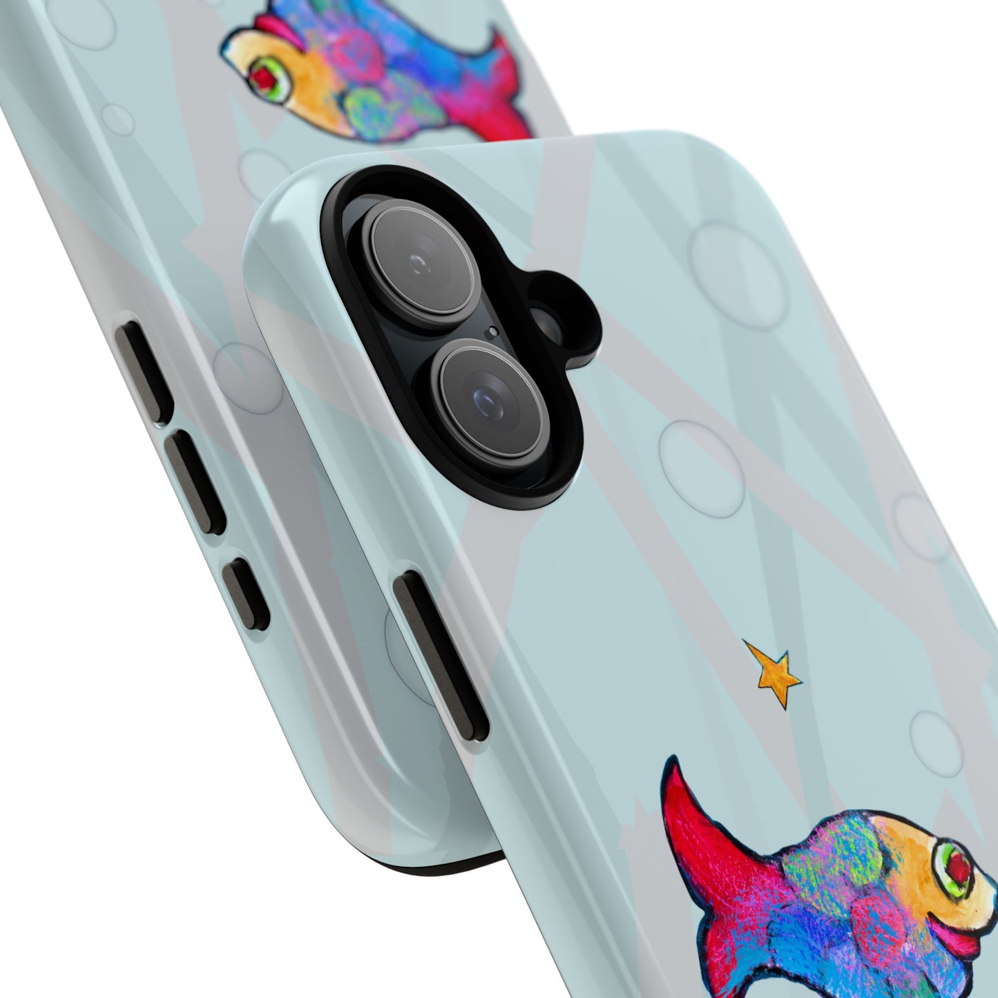 Tough Cases - iPhone - Motiv: "Fische", Mikado blau