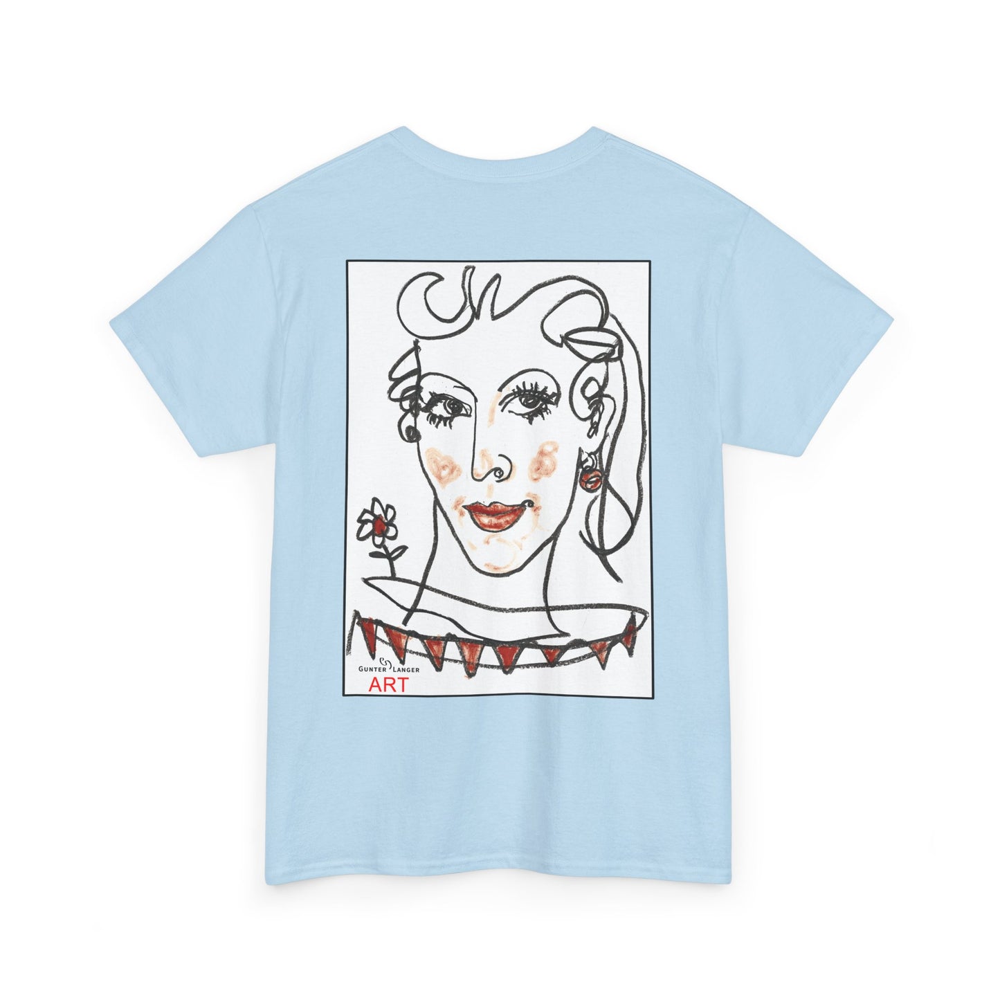 Unisex Heavy Cotton Tee - Motiv: Front Logo & Rückseite Lina, Neck Label
