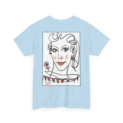 Unisex Heavy Cotton Tee - Motiv: Front Logo & Rückseite Lina, Neck Label