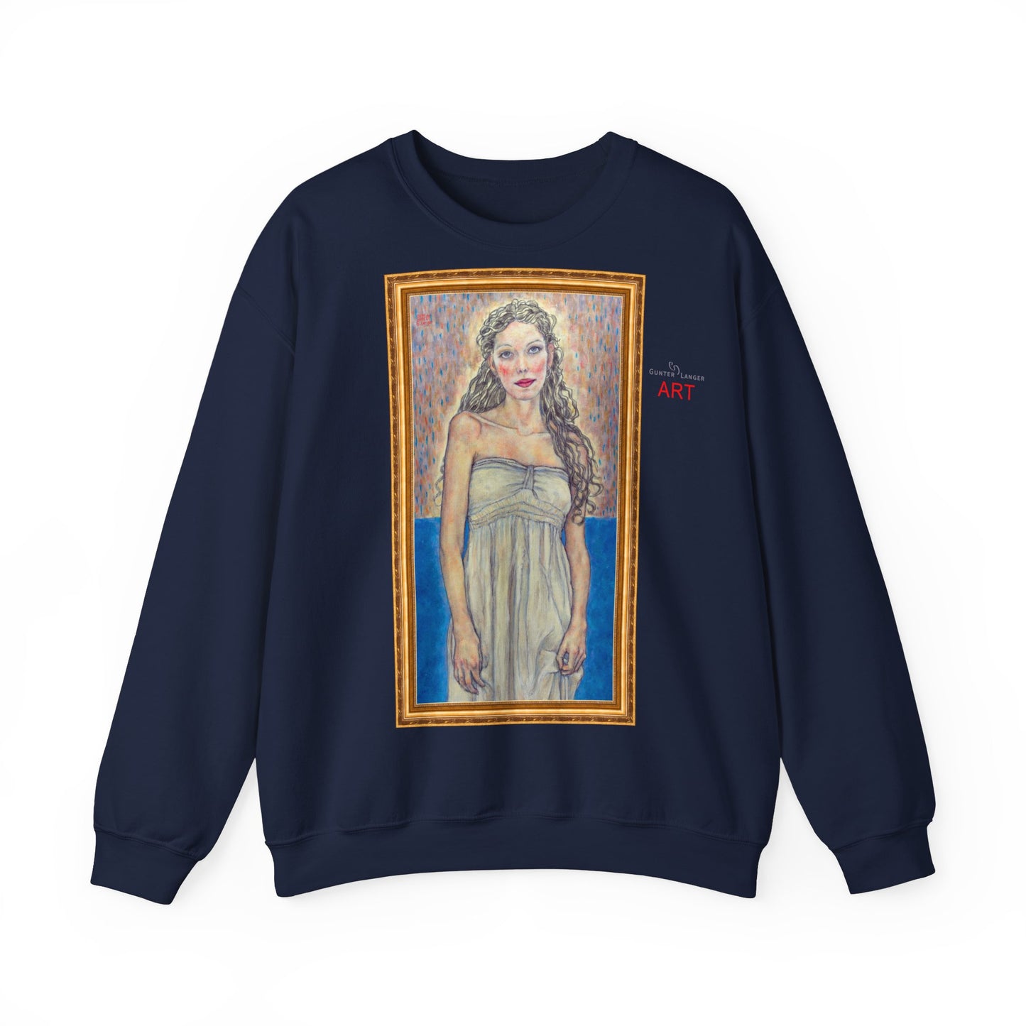 Unisex Heavy Blend™ Crewneck Sweatshirt - Motiv:  Front Marie (halb, gerahmt) & Rückseite Marie (gerahmt)