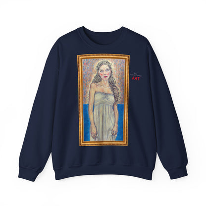 Unisex Heavy Blend™ Crewneck Sweatshirt - Motiv:  Front Marie (halb, gerahmt) & Rückseite Marie (gerahmt)