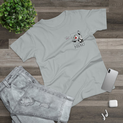 Single Jersey Women's T-shirt - hell - Motiv: Miau, H 9,7 cm
