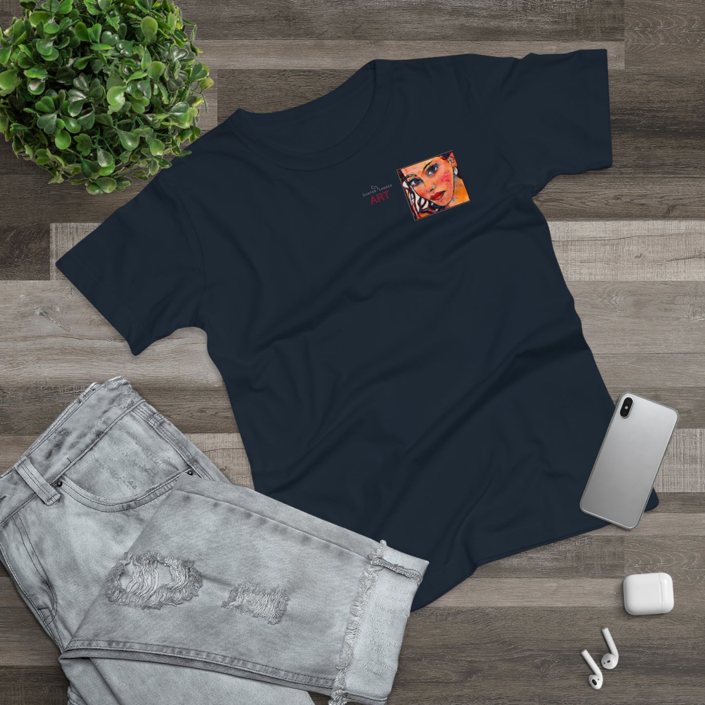 Single Jersey Women's T-shirt - Motiv: Lea, H 7 cm