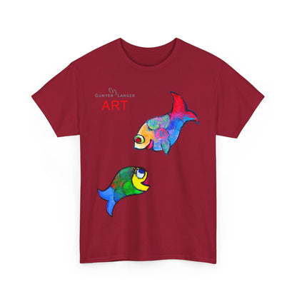 Unisex Heavy Cotton Tee - Motiv: Front Zwei Fische zueinander