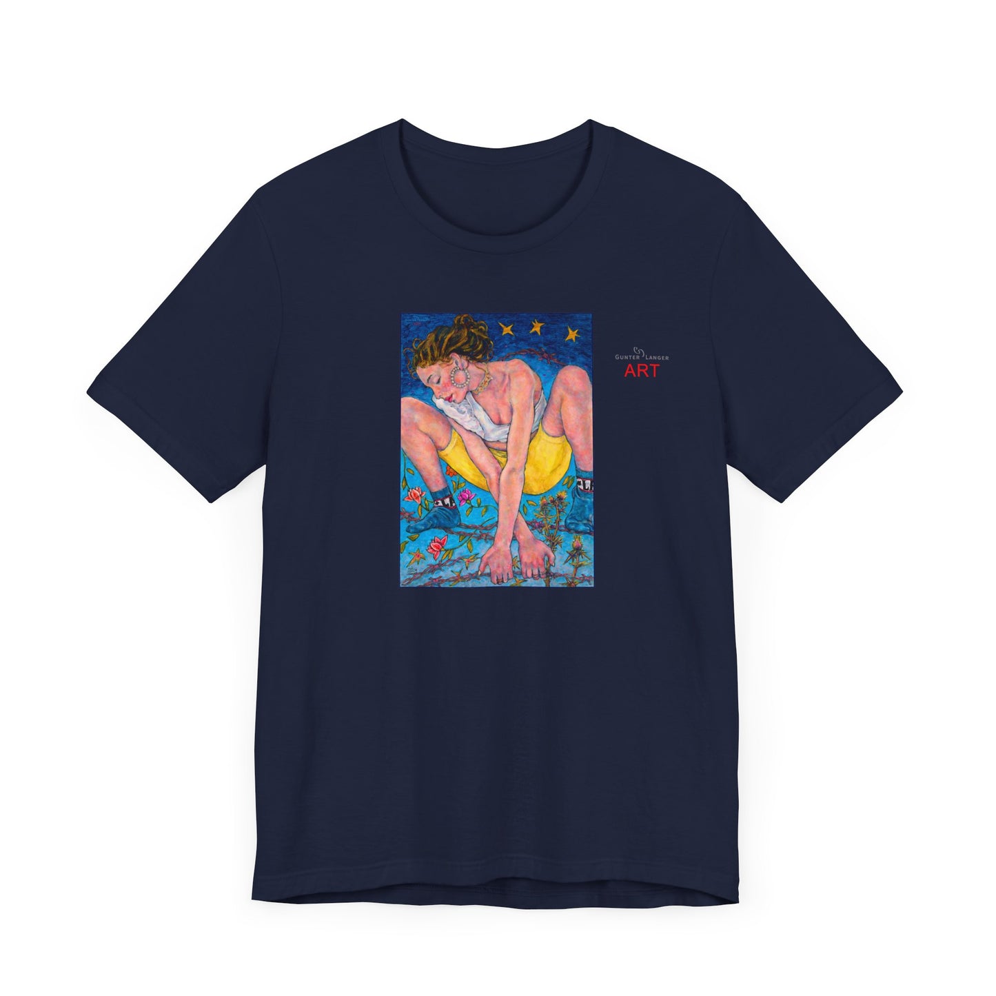 Unisex Jersey Short Sleeve Tee - Motiv: Front Alva, H 26 cm & Rückseite Alva, H 41 cm