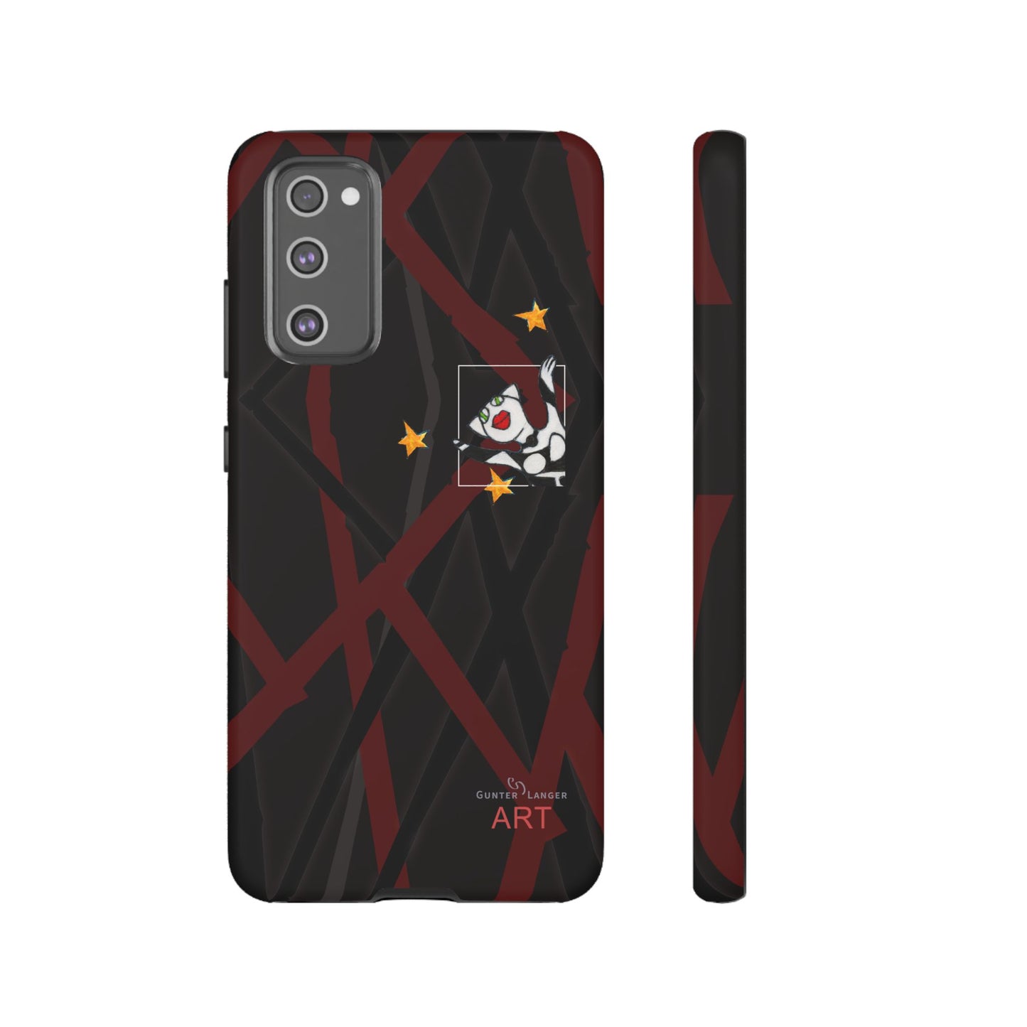 Tough Cases - Google Pixel - Samsung Galaxy - Motiv:  "Miau" klein H 8 cm, Sternenhimmel, Mikado3