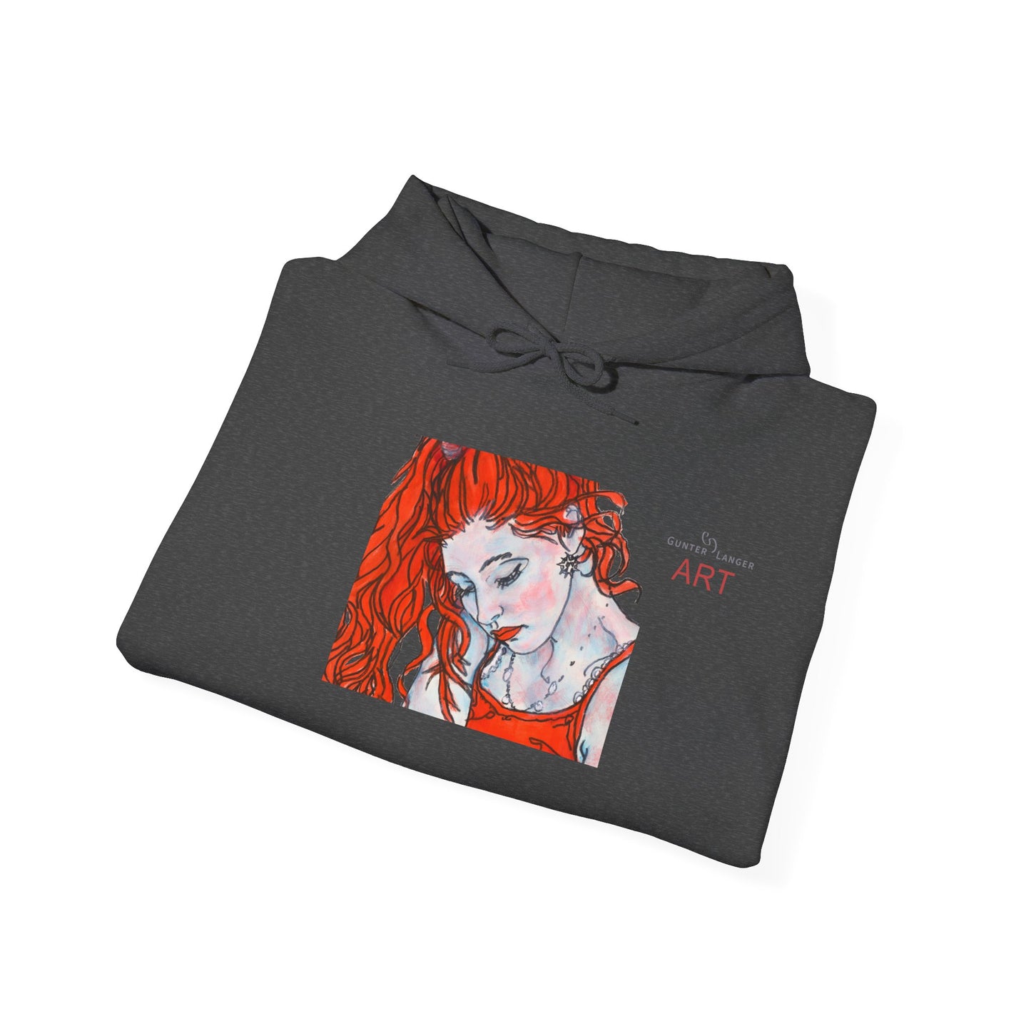 Unisex Heavy Blend™ Hooded Sweatshirt - Motiv: Front Julia (klein 16,5 cm) & Rückseite Julia, H 43 cm