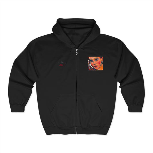 Unisex Heavy Blend™ Full Zip Hooded Sweatshirt - Motiv: Lea, H 10 cm