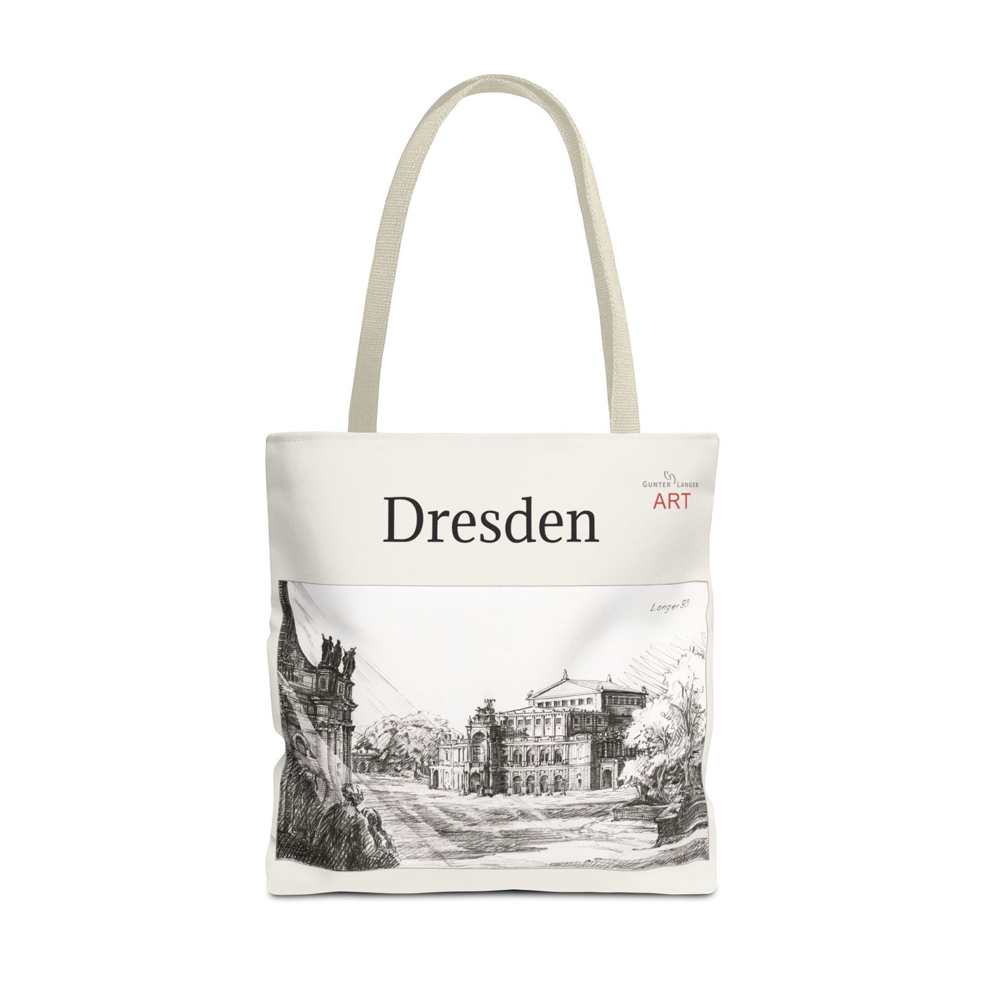 Tote Bag (AOP) - Motiv: Dresden -  Semperoper, Bleistift
