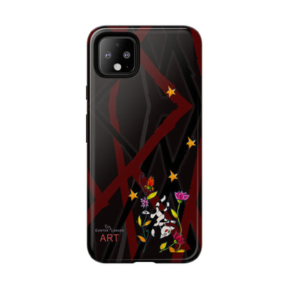 Tough Cases - Google Pixel - Samsung Galaxy - Motiv: Katze schwebt und Ranken, H 5,26 cm, Mikado3