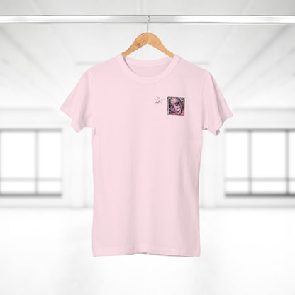 Single Jersey Women's T-shirt - hell - Motiv: Stella, Ausschnitt, H 6,3 cm