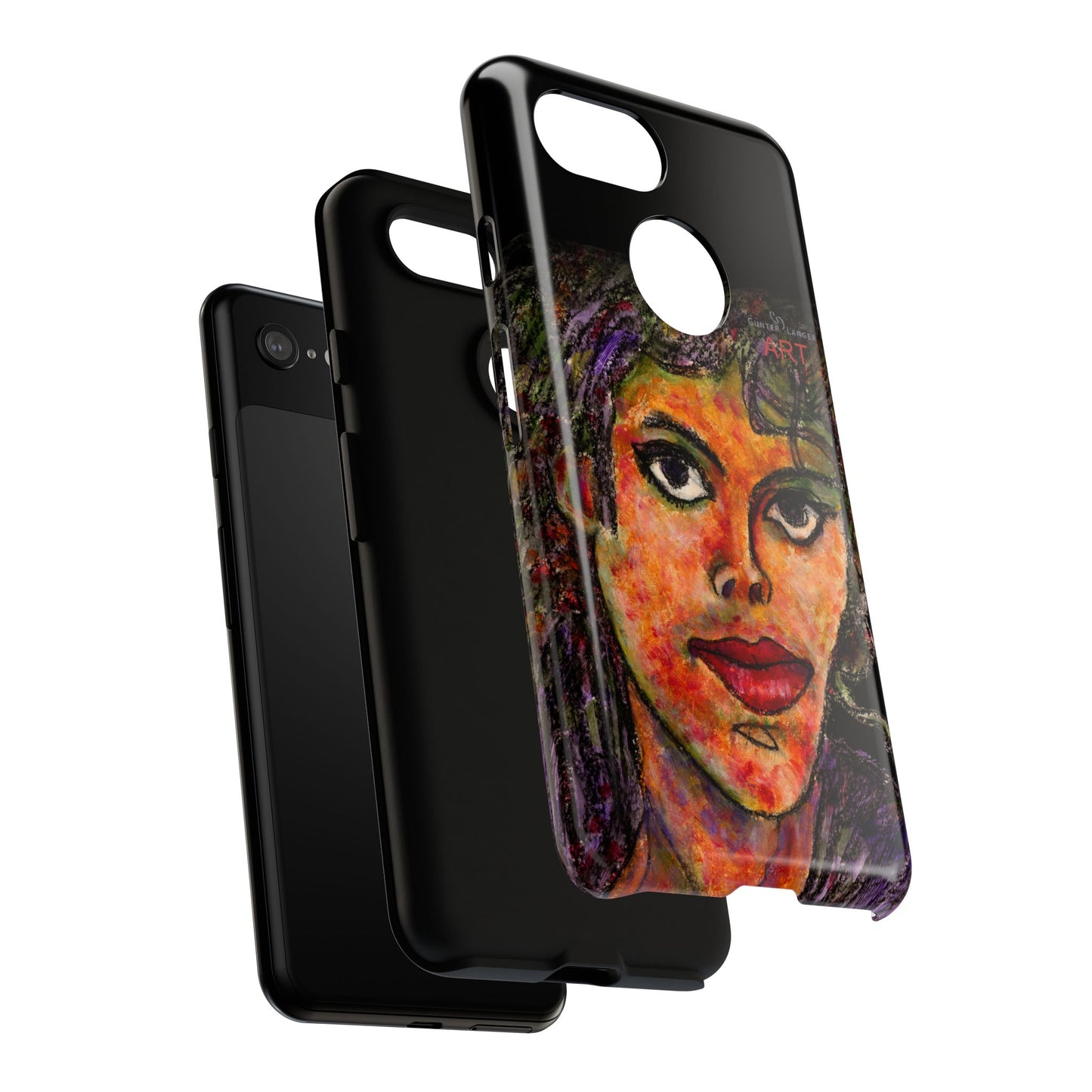 Tough Cases - Google Pixel - Samsung Galaxy - Motiv: MJ, Schwarz