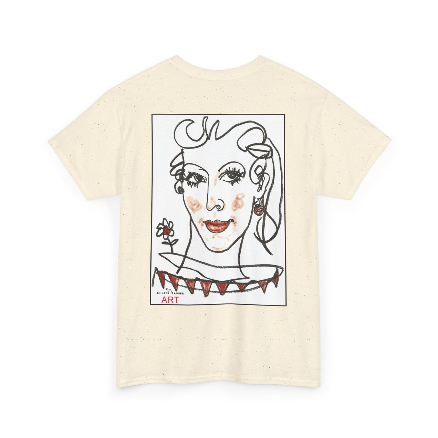Unisex Heavy Cotton Tee - Motiv: Front Logo & Rückseite Lina, Neck Label