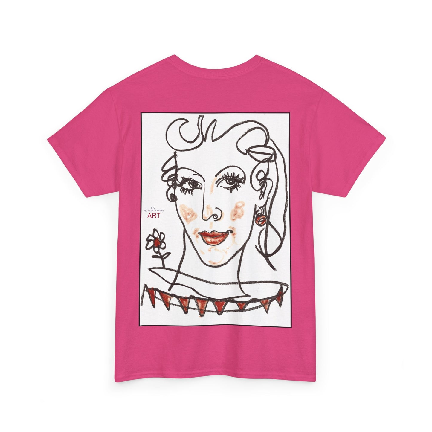 Unisex Heavy Cotton Tee - Motiv:  Front Lina H 11 cm & Rückseite Lina, H 49 cm, Neck Label