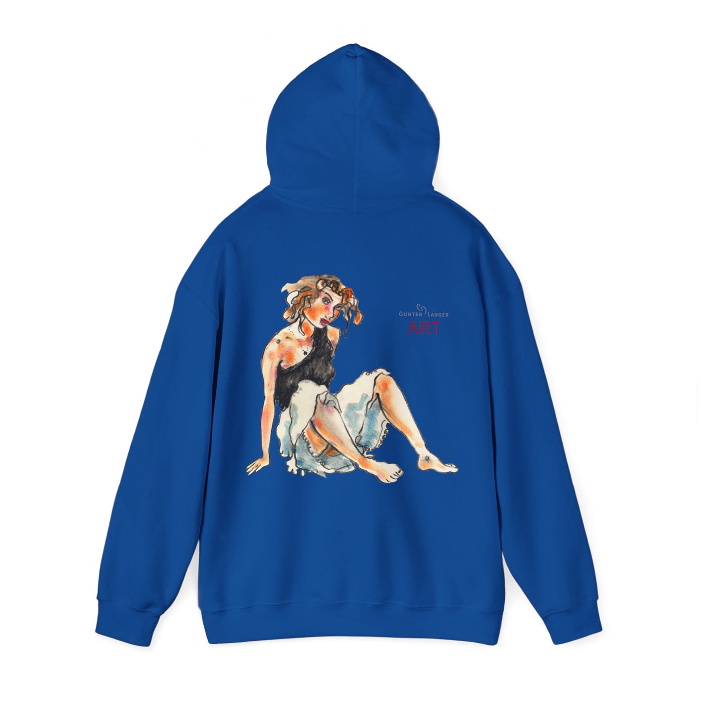 Unisex Heavy Blend™ Hooded Sweatshirt - Motiv Frontseite "Rosa", H 28 cm & Rückseite "Rosa", H 34 cm
