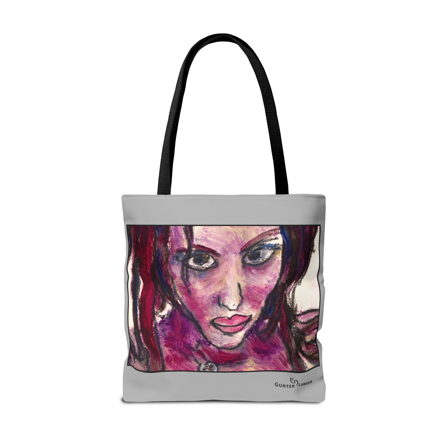 Tote Bag (AOP)- Motiv: Front Lola & Rückseite Lola, Grau