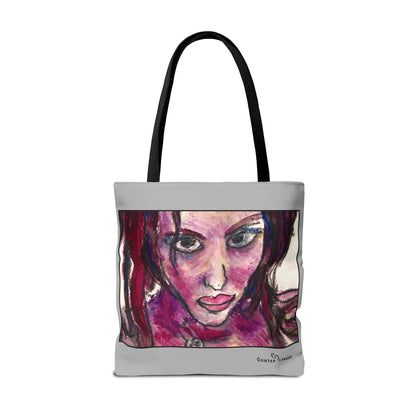 Tote Bag (AOP)- Motiv: Front Lola & Rückseite Lola, Grau