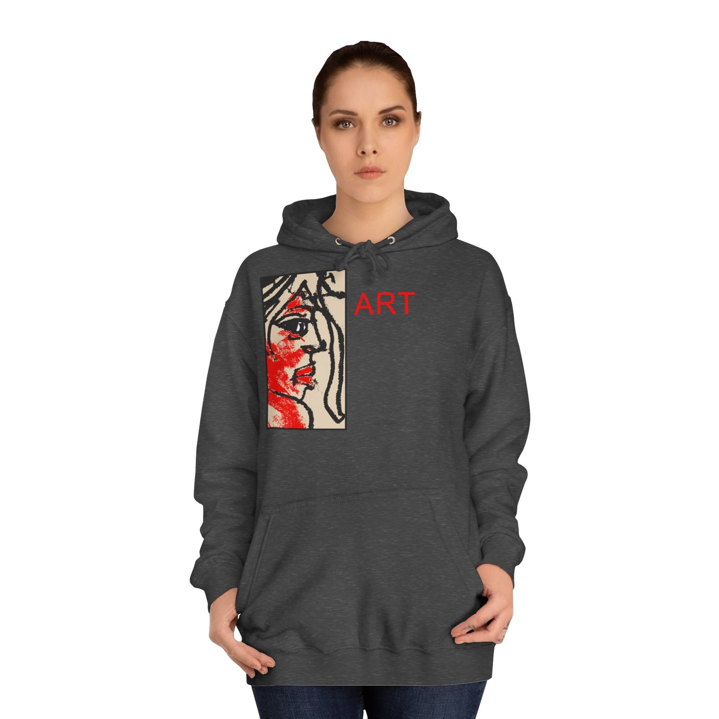 Unisex College Hoodie - Motiv: Front Ria (Ausschnitt) & Rückseite Ria,  H48,5 cm