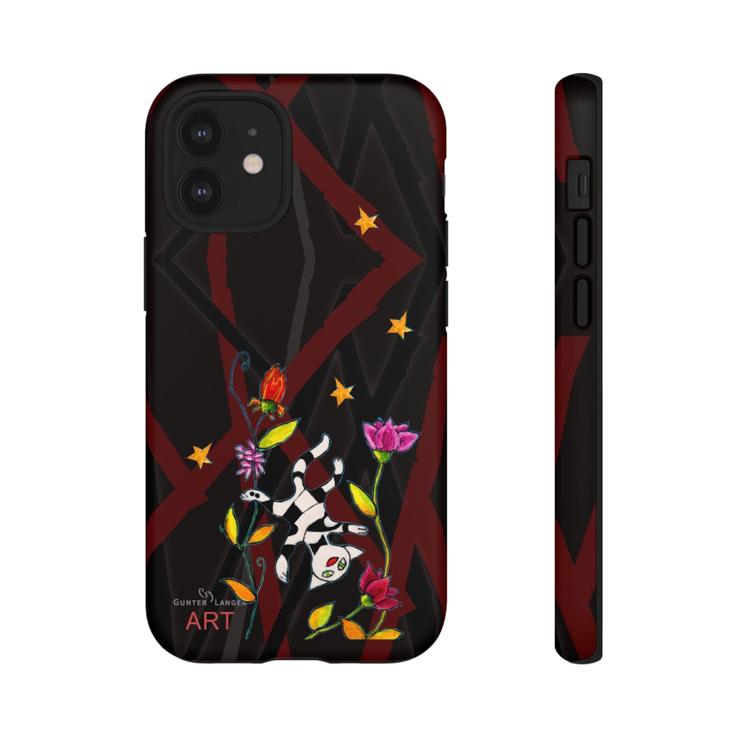 Tough Cases - iPhone - Motiv: Katze schwebt und Ranken, H 7,73 cm, Mikado3